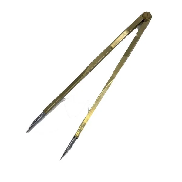 Compas Pointe Sèche Droit Laiton Pointes Inox 20 CM