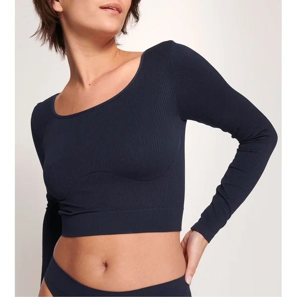 Crop-top infusé à l'Aloe Vera SLOGGI EVER INFUSED Bleu Noir