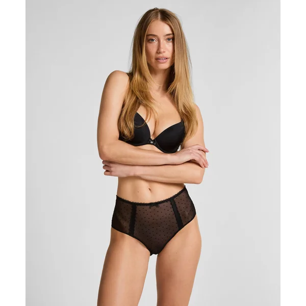 Culotte brésilienne Adeline taille haute - Noir