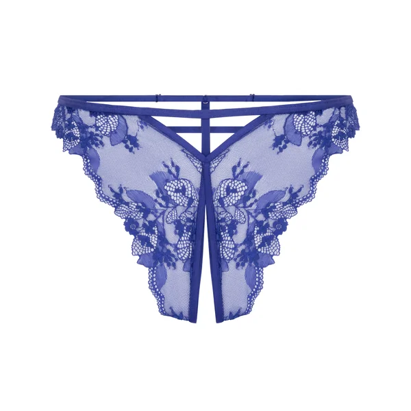 Culotte brésilienne fendue à l'entrejambe Amari - Bleu