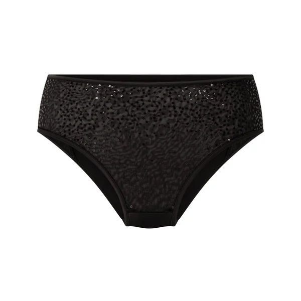 Culotte brésilienne jambe et taille haute Elle - Noir