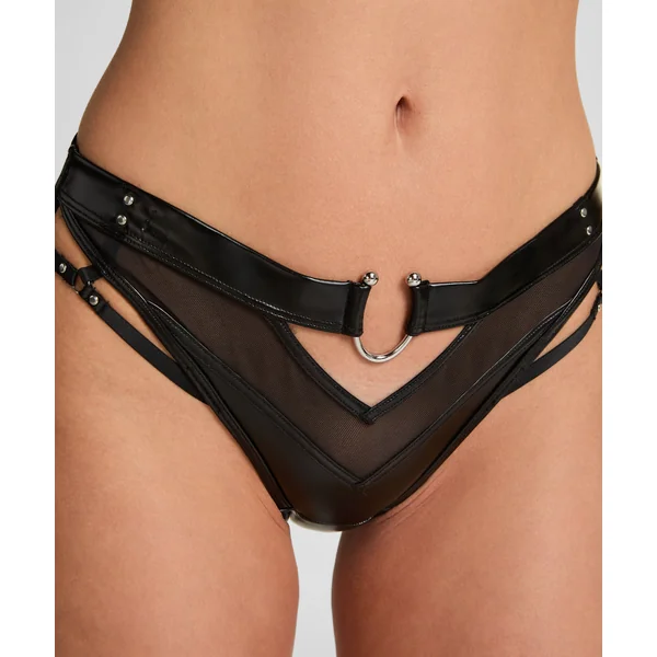 Culotte brésilienne jambe haute Zelda - Noir