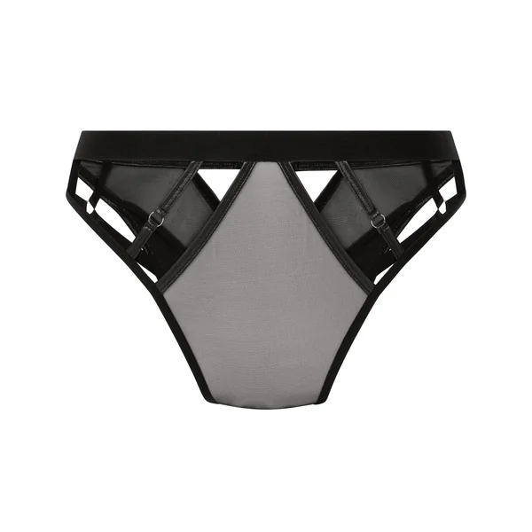 Culotte brésilienne jambe haute Zelda - Noir