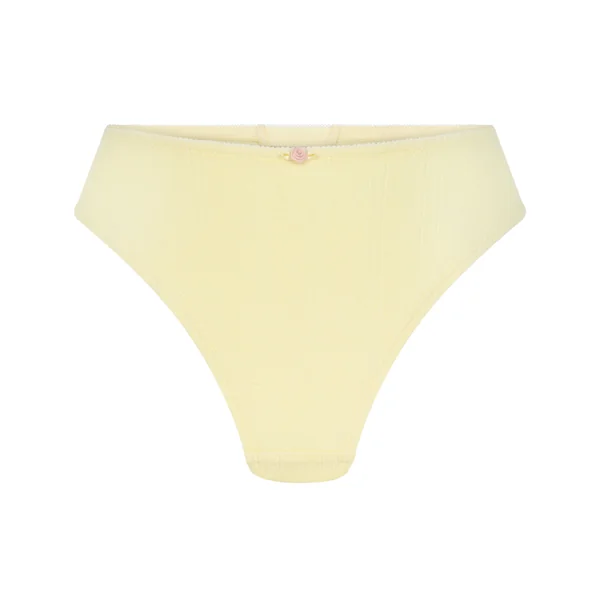 Culotte brésilienne Pointelle - Jaune