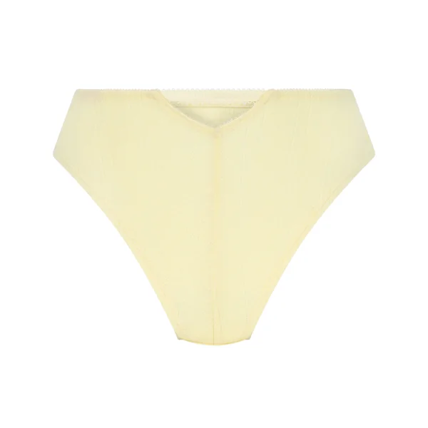 Culotte brésilienne Pointelle - Jaune
