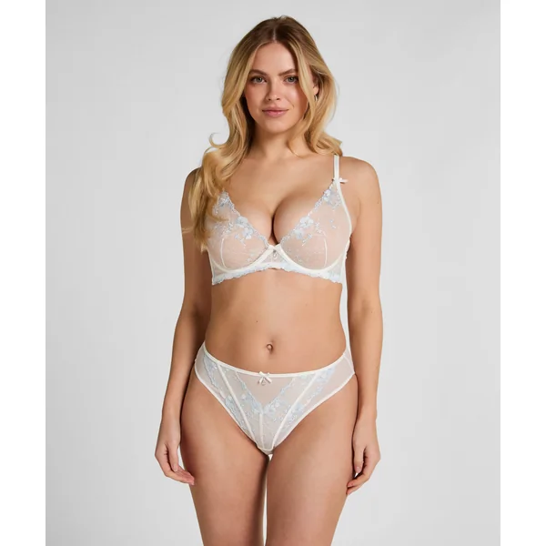 Culotte Brésilienne Taille Haute Peonie - Blanc