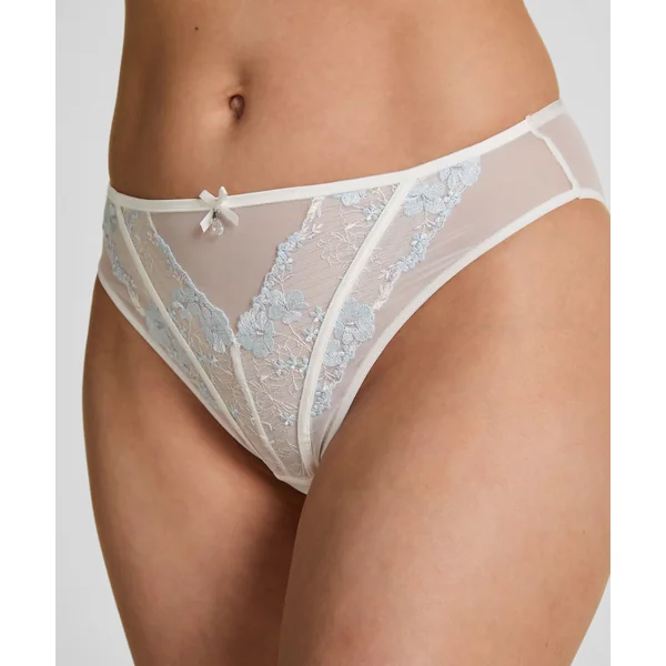 Culotte Brésilienne Taille Haute Peonie - Blanc