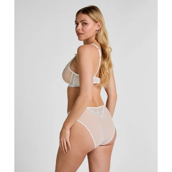 Culotte Brésilienne Taille Haute Peonie - Blanc