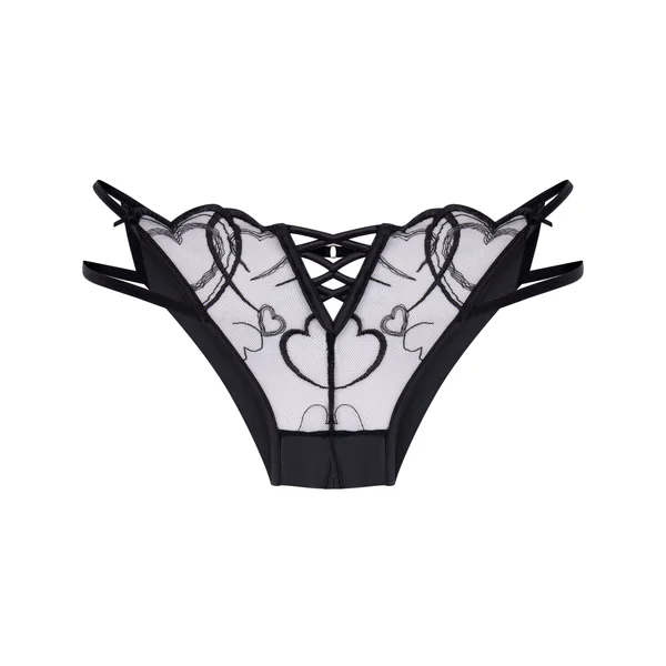 Culotte brésilienne échancrée Olivia - Noir