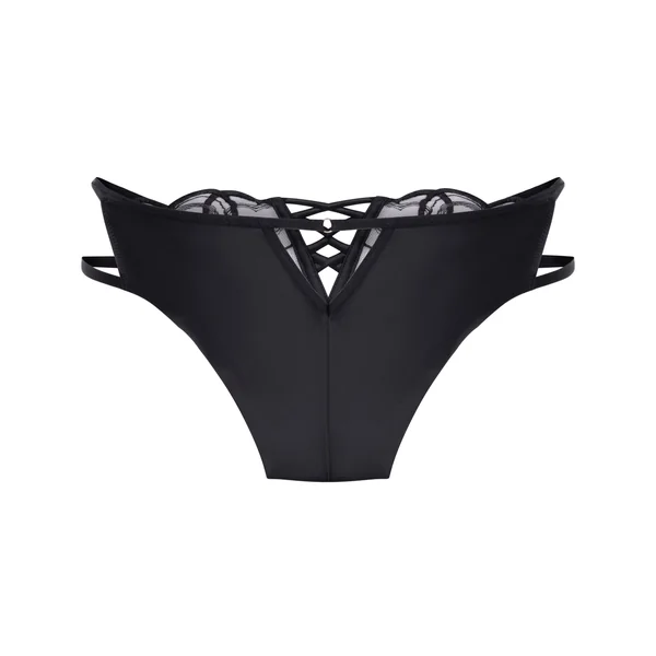 Culotte brésilienne échancrée Olivia - Noir