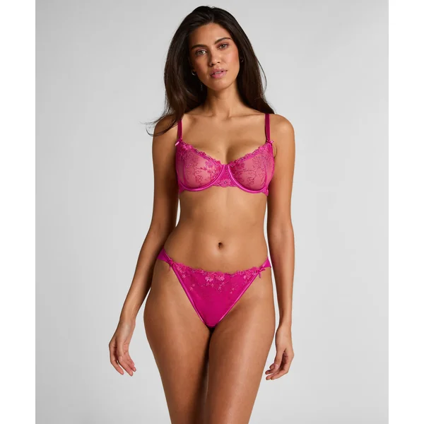 Culotte brésilienne échancrée Peonie - Rose
