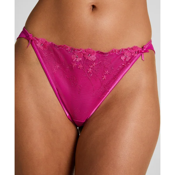 Culotte brésilienne échancrée Peonie - Rose