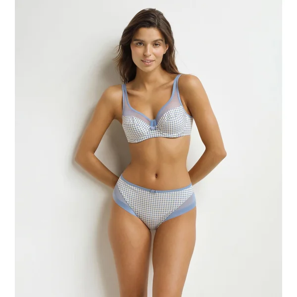 Culotte femme semi-transparente motif pied de poule Dim Generous