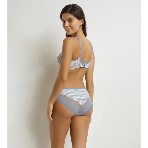 Culotte femme semi-transparente motif pied de poule Dim Generous