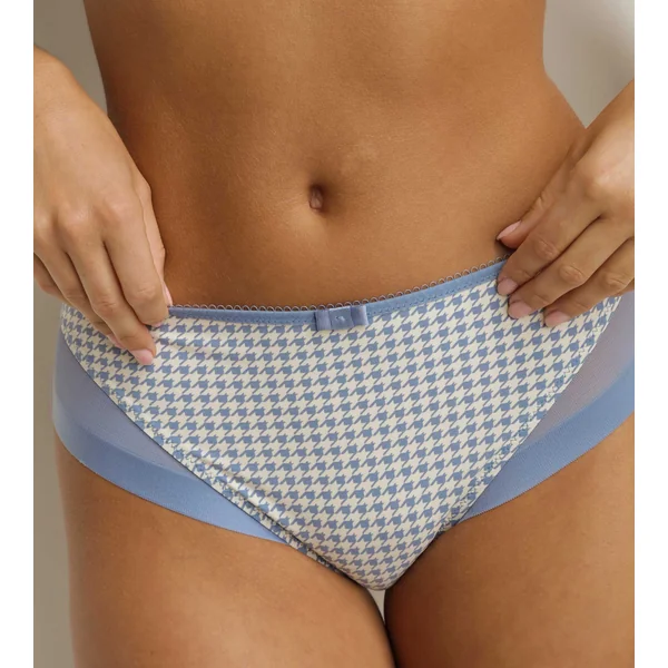Culotte femme semi-transparente motif pied de poule Dim Generous