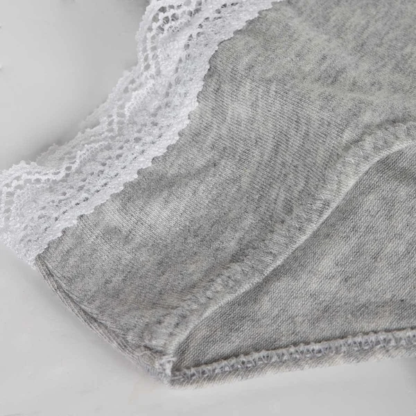 Culotte fille coton stretch à ceinture dentelle Gris Chiné Dim trendy