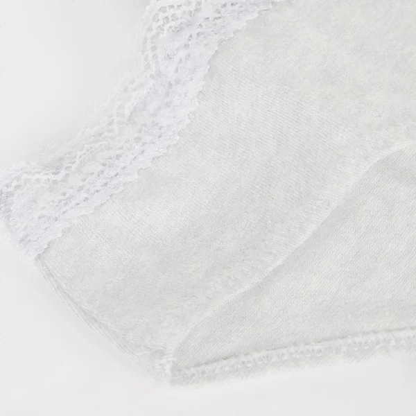 Culotte fille en coton stretch à ceinture dentelle Blanc Dim trendy