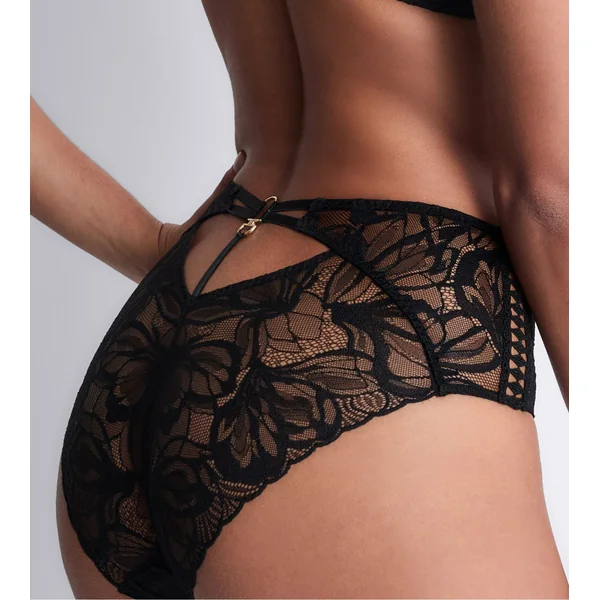 Culotte haute sexy en dentelle noire After Hours