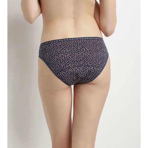 Culotte menstruelle en coton bio et pois Indigo Flux moyen Dim Protect
