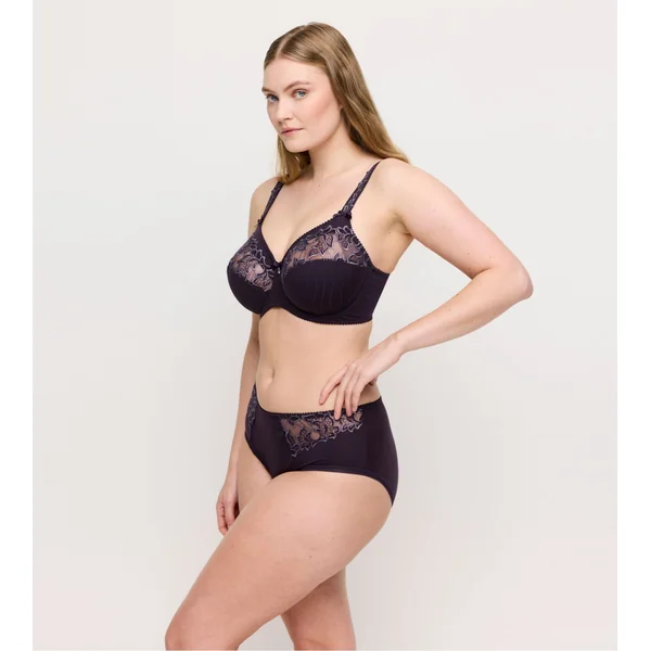 Culotte taille haute violette avec broderie Deauville Amethyst Gem
