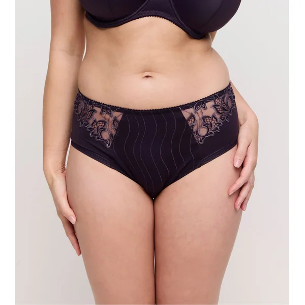 Culotte taille haute violette avec broderie Deauville Amethyst Gem