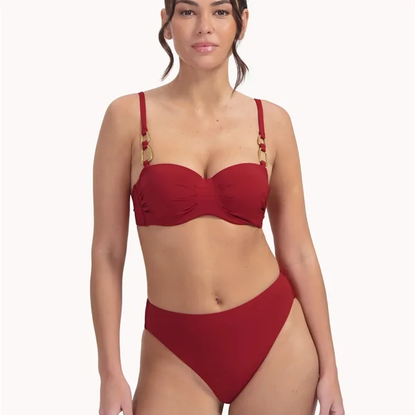 Cyell - Haut de Bikini bandeau avec cerceau 36 (80) D Rouge