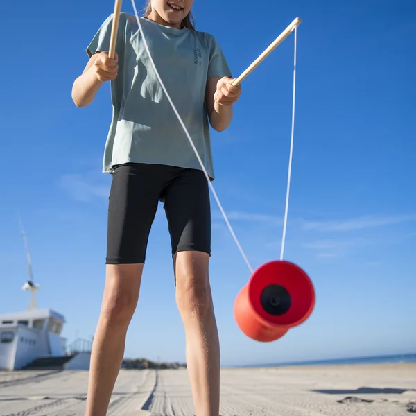 DIABOLO 100 ROUGE + BAGUETTES EN BOIS
