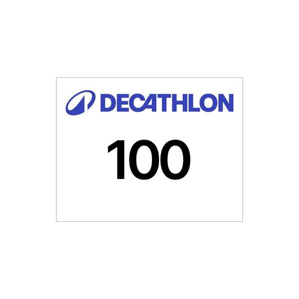 Dossard course Decathlon 1 à 100 - blanc