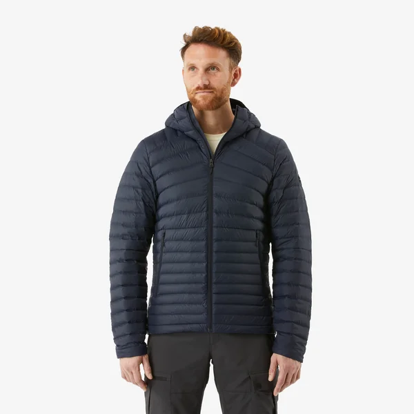 Doudoune à capuche de randonnée -5°C homme, MT100 bleu