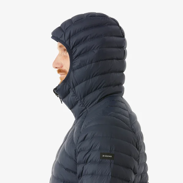 Doudoune à capuche de randonnée -5°C homme, MT100 bleu