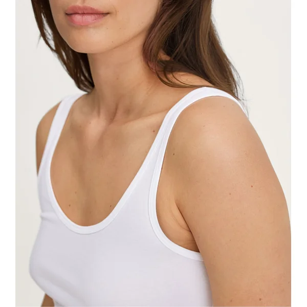 Débardeur blanc femme en coton Essential Cotton