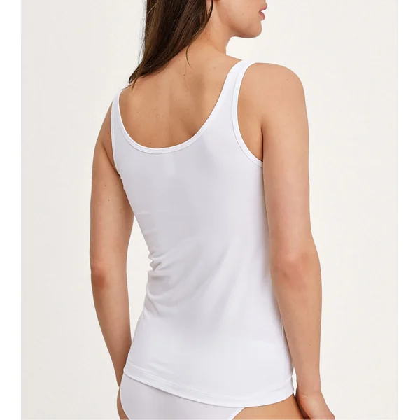 Débardeur blanc femme en coton Essential Cotton