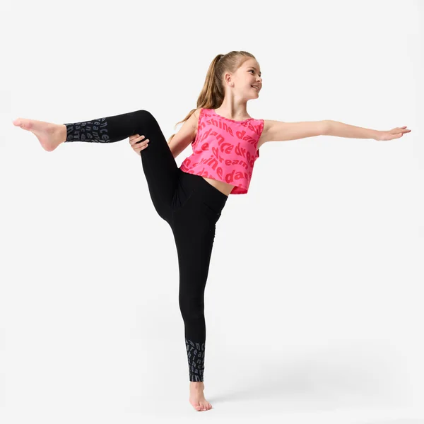 Débardeur danse modern'jazz crop et fluide fille, rose