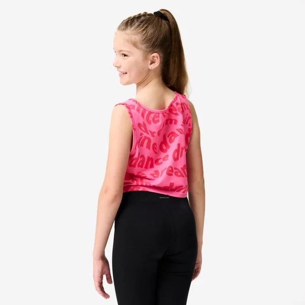 Débardeur danse modern'jazz crop et fluide fille, rose