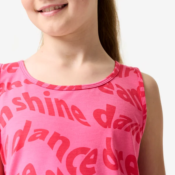Débardeur danse modern'jazz crop et fluide fille, rose