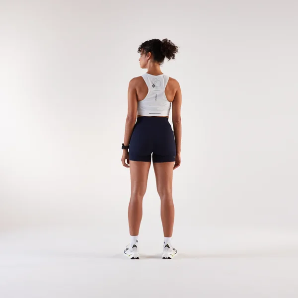 Débardeur de Running Crop top Femme, Kiprun blanc