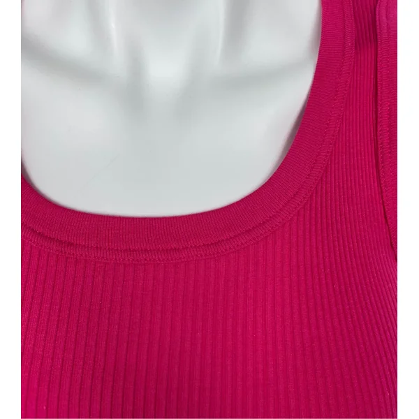 Débardeur en coton précieux côtelé Azalea Rose