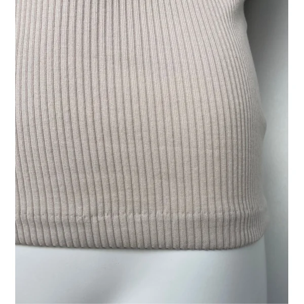Débardeur en coton précieux côtelé Ficelle Beige