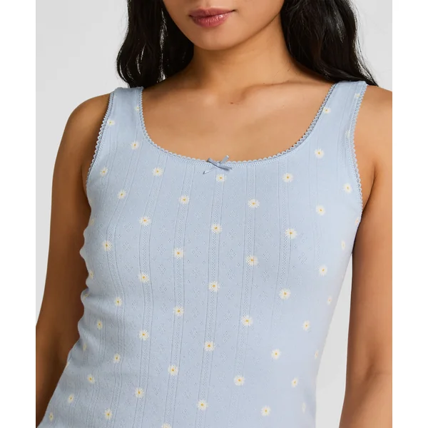 Débardeur Pointelle - Bleu