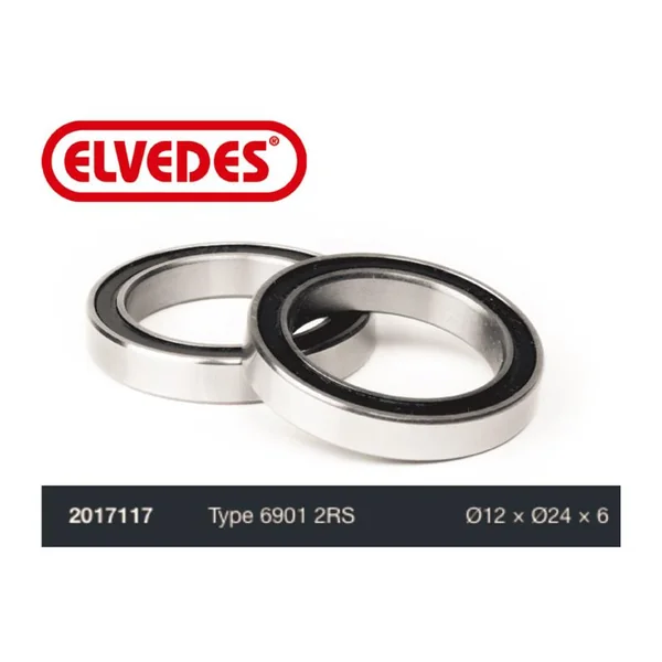 ELVEDES Roulement Type 6901 2RS diamètre 12 x diamètre 24 x 6