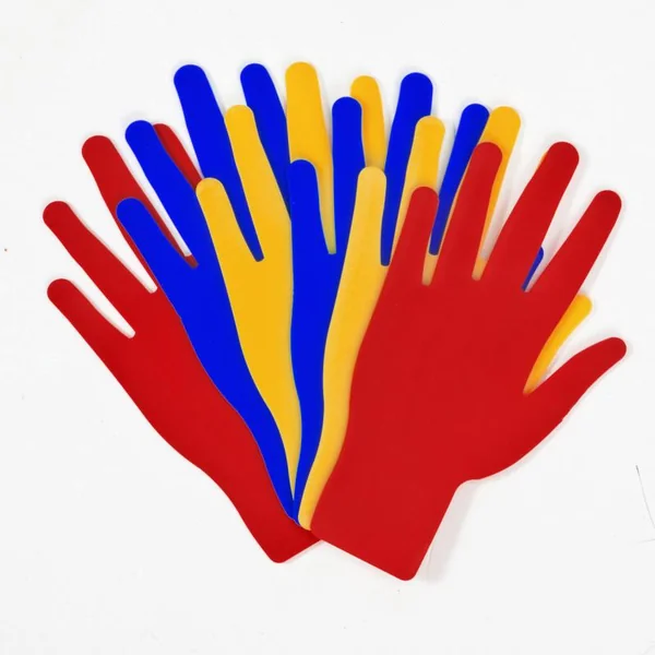 Empreintes sol baby gym Csy Plastique - Lot de 6 mains bleu