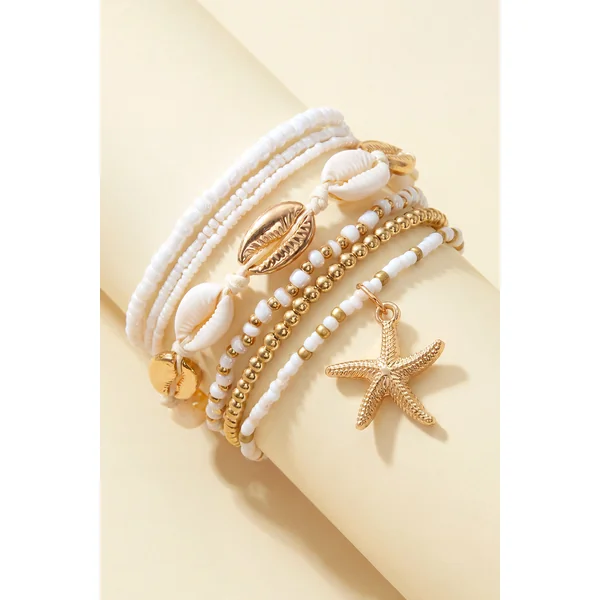 Ensemble de bracelets de cheville perlés