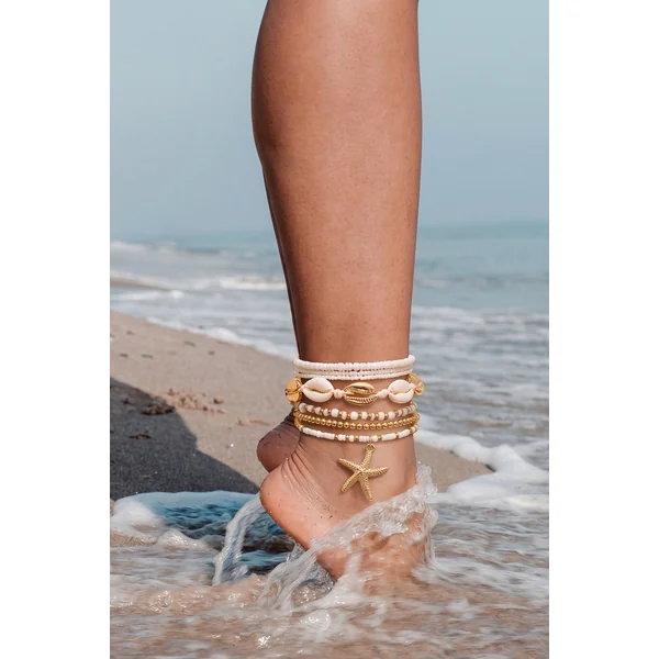 Ensemble de bracelets de cheville perlés