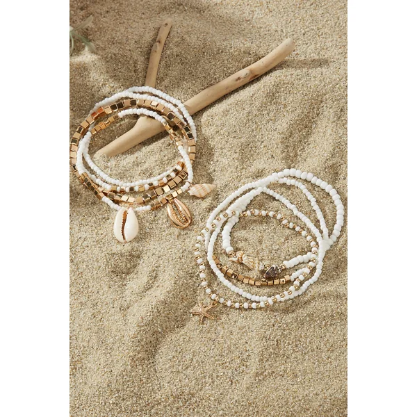 Ensemble de bracelets perles blanches