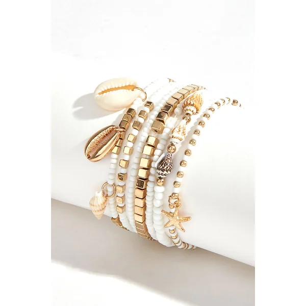 Ensemble de bracelets perles blanches