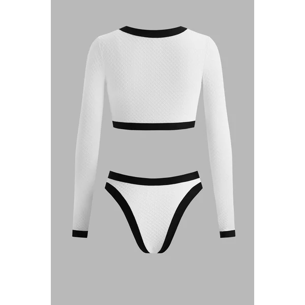 Ensemble de maillot de bain col rond et bas taille moyenne