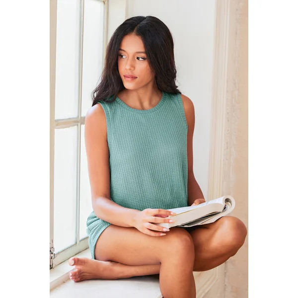 Ensemble de pyjama vert sans manches