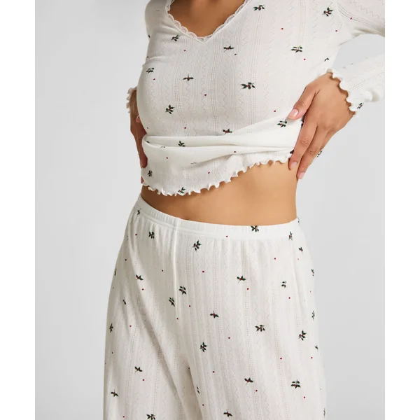 Ensemble de Pyjamas Pointelle - Blanc