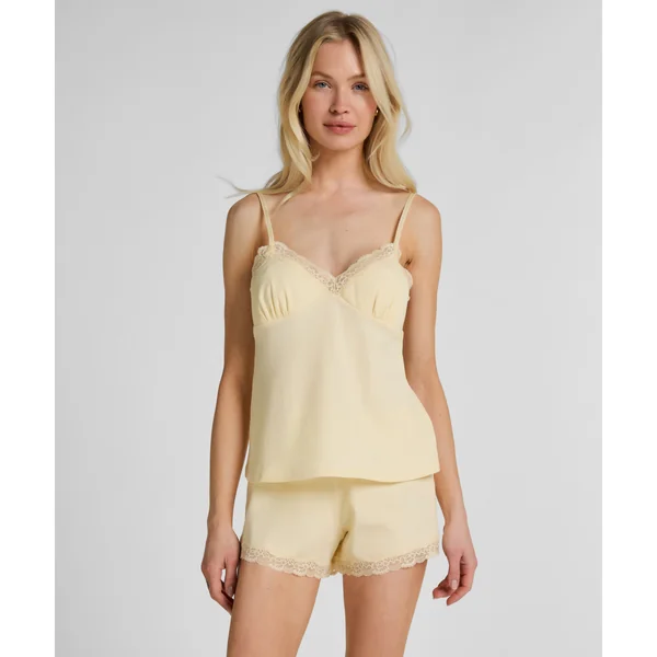 Ensemble Pyjama Jersey Dentelle - Jaune