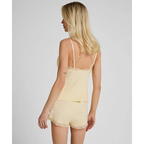 Ensemble Pyjama Jersey Dentelle - Jaune